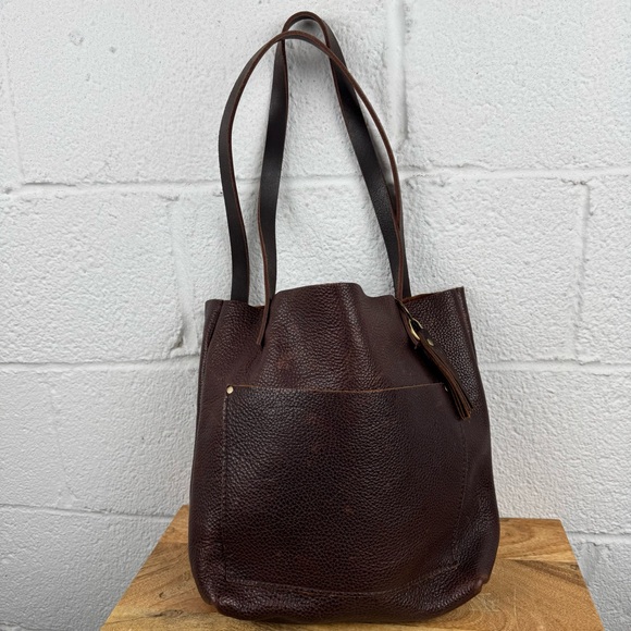Portland Leather Handbags - Portland Leather Goods Small Coldbrew Brown Pebbled Leather Tote Bag